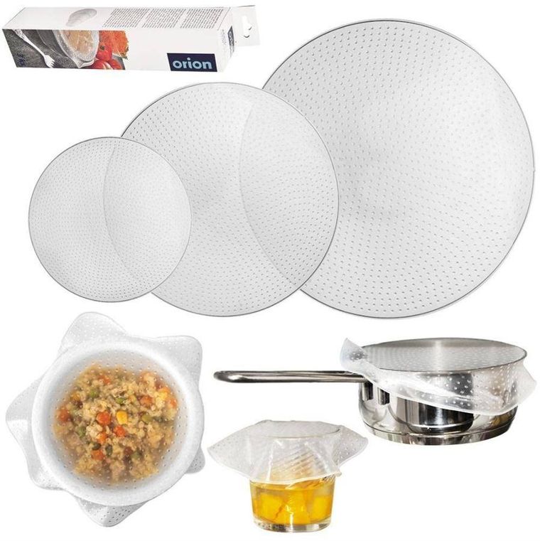 Orion, pokrywki uniwersalne silikonowe, 3 szt.