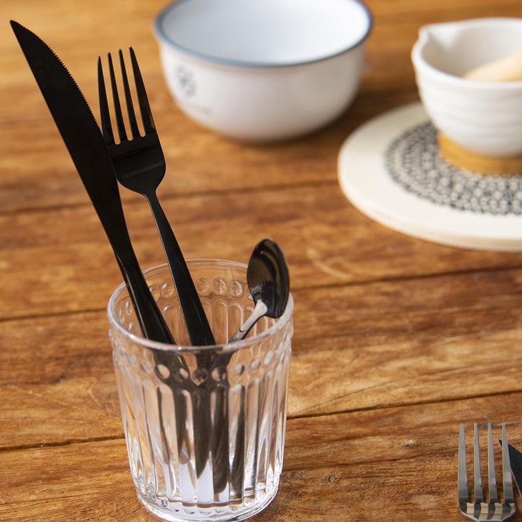 Orion, sztućce czarne, black luxure, 24 elementy