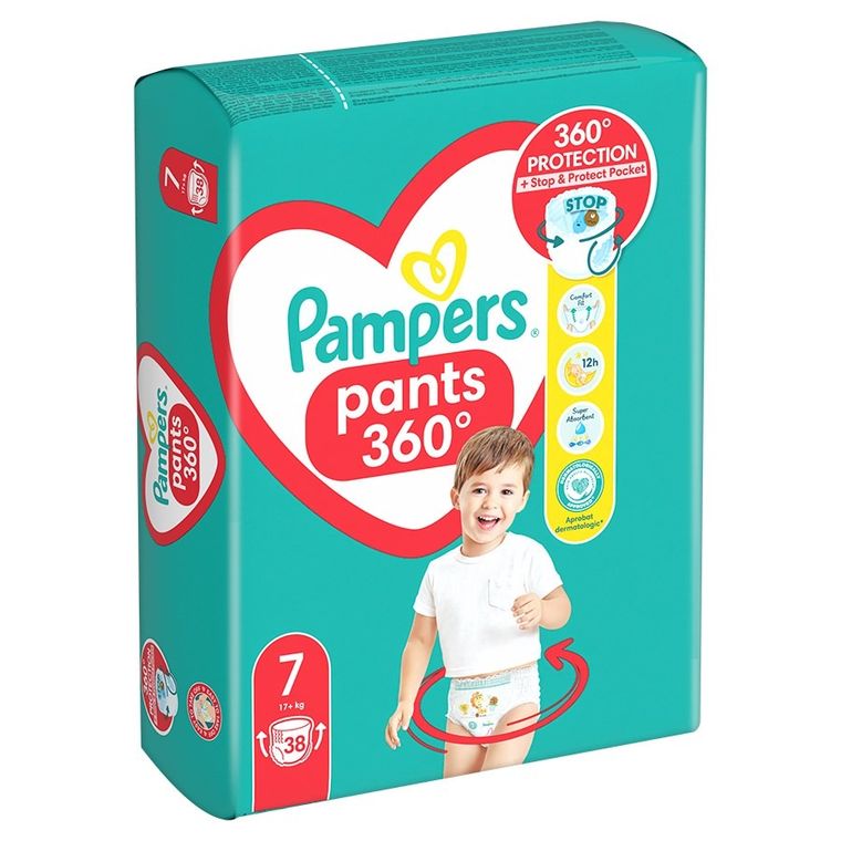 Pampers, Pants, pieluchomajtki, rozmiar 7, 17+ kg, 38 szt.
