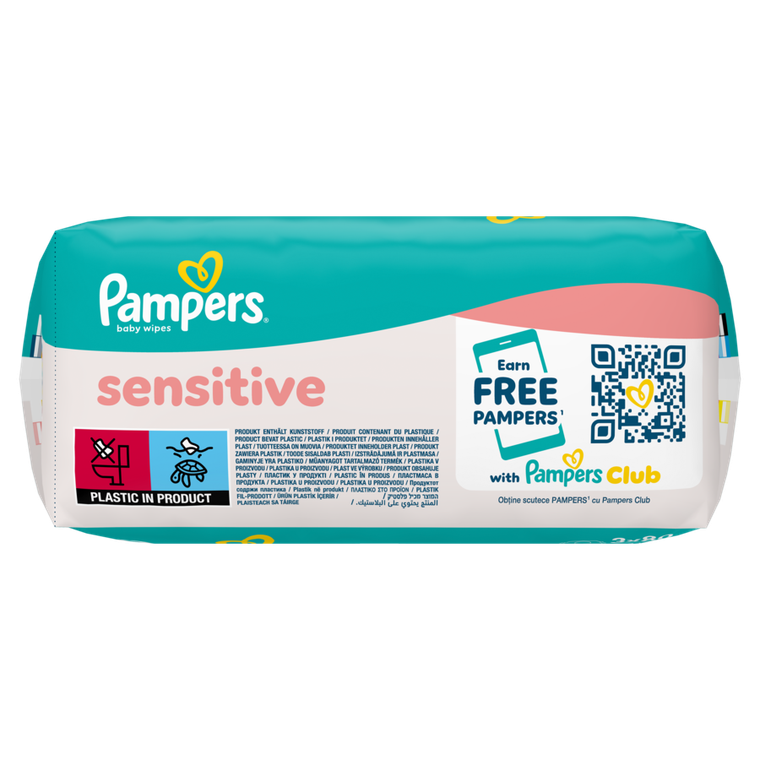 Pampers, Sensitive, chusteczki nawilżane dla dzieci, 3-80 szt.