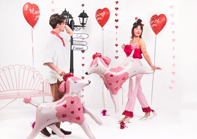 PartyDeco, balon foliowy Serce "I love you", 45 cm, mix, 1 szt.