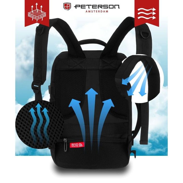 Peterson, plecak podróżny, czarny