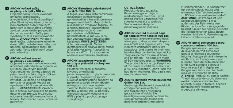 Petite&Mars, Aromy, woreczki zapachowe z uchytami na zużyte pieluszki, 100 szt.