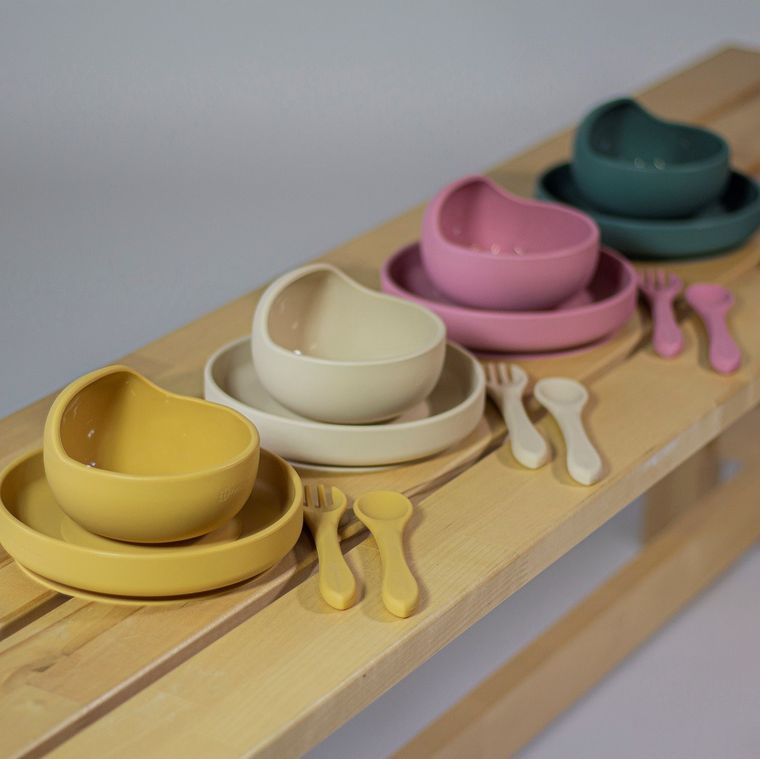 Petite&Mars, Take&Match, silikonowa miseczka z przyssawką, Intense Ochre, 6m+