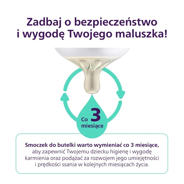 Philips Avent, Natural, smoczek responsywny, 3 różne przepływy: średni, szybki, bardzo szybki, 3 szt.