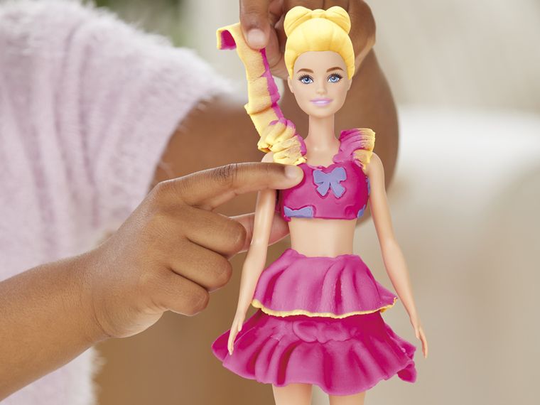 Play-Doh, Barbie Projektantka, Falbanki i kokardki, zestaw kreatywny z lalką