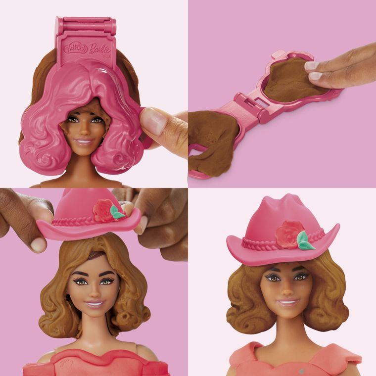 Play-Doh, Barbie Projektantka, Kwiaty i frędzle, zestaw kreatywny z lalką