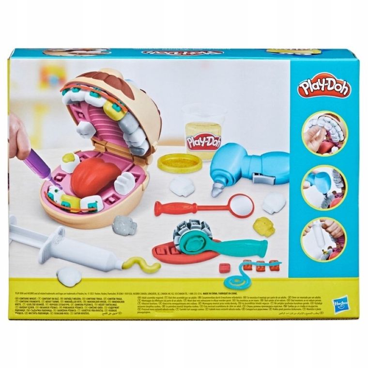 Play-Doh, Dentysta, 6 tub, zestaw kreatywny + 4 tuby GRATIS, zestaw promocyjny