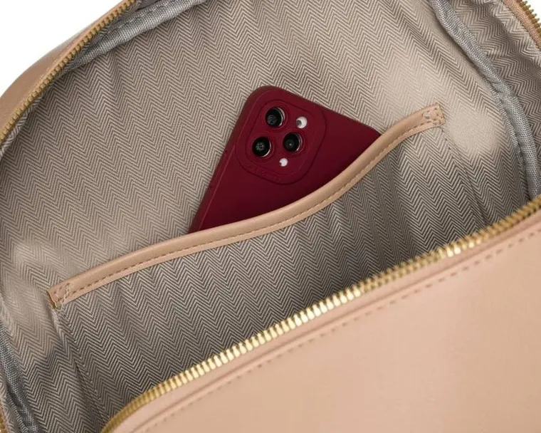 Plecak, beżowy, skóra ekologiczna, Rovicky