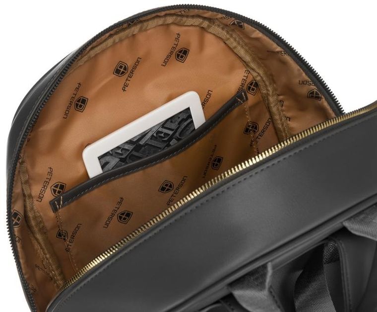 Plecak damski, grafitowy, skóra ekologiczna, Peterson