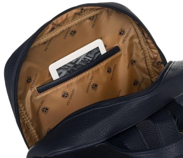 Plecak damski, granatowy, skóra ekologiczna, Peterson