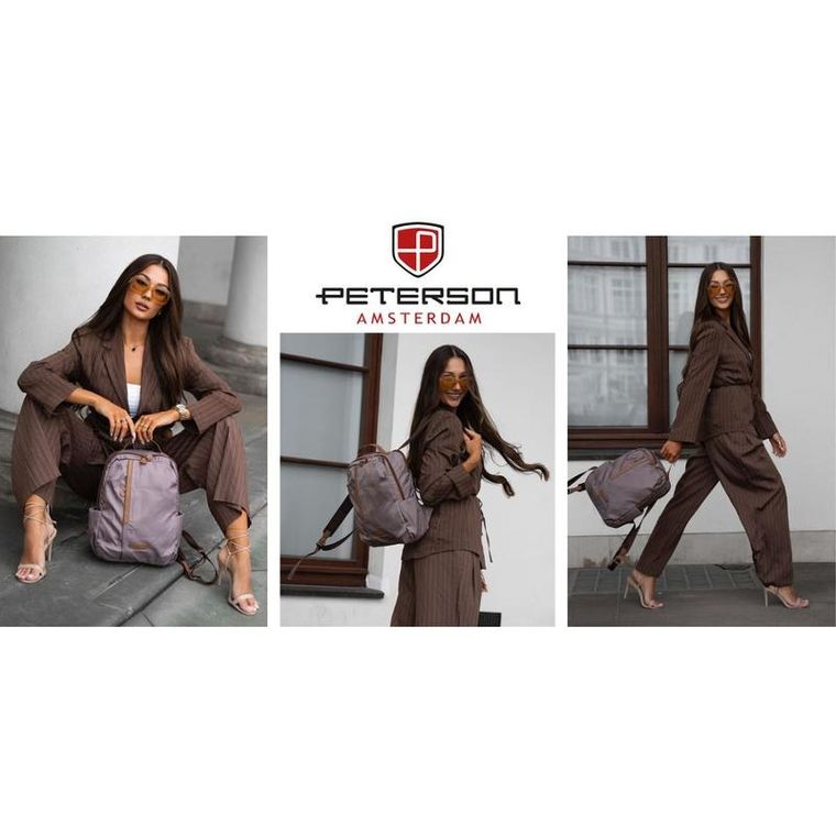 Plecak miejski, beżowy, Peterson