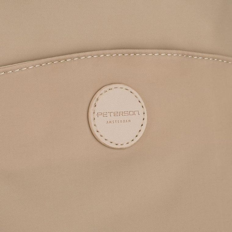 Plecak miejski, beżowy, skóra ekologiczna, Peterson