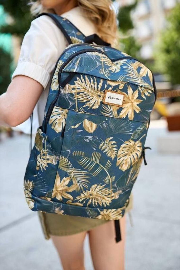 Plecak miejski, roślinny wzór, Rovicky