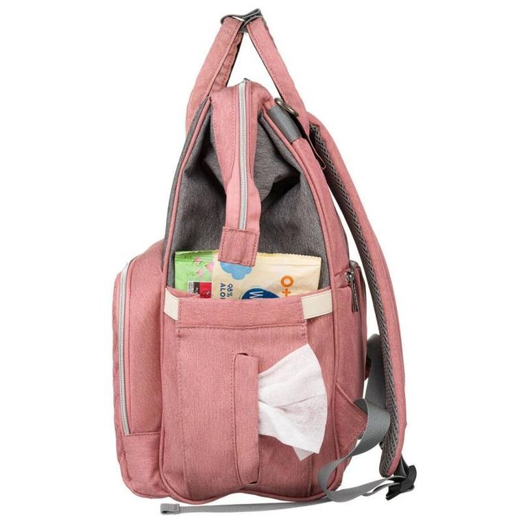 Plecak miejski, szaro-różowy, Peterson