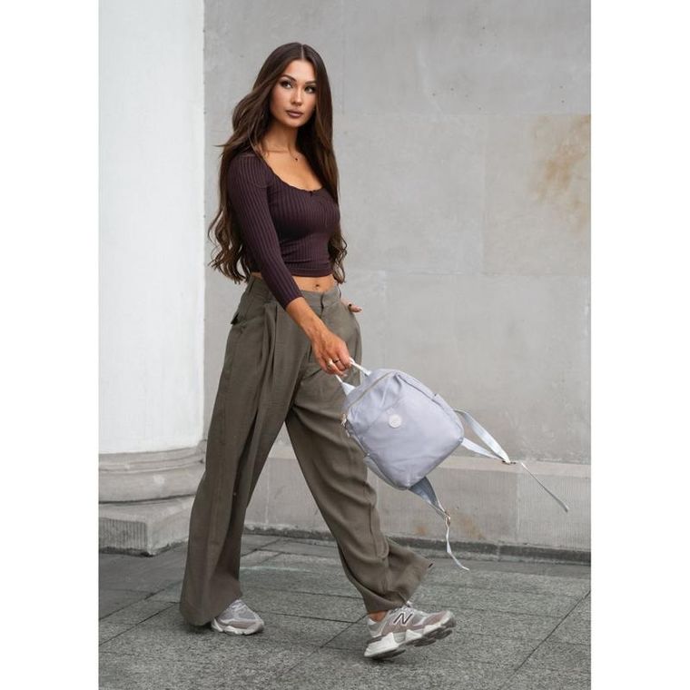 Plecak miejski, szary, skóra ekologiczna, Peterson