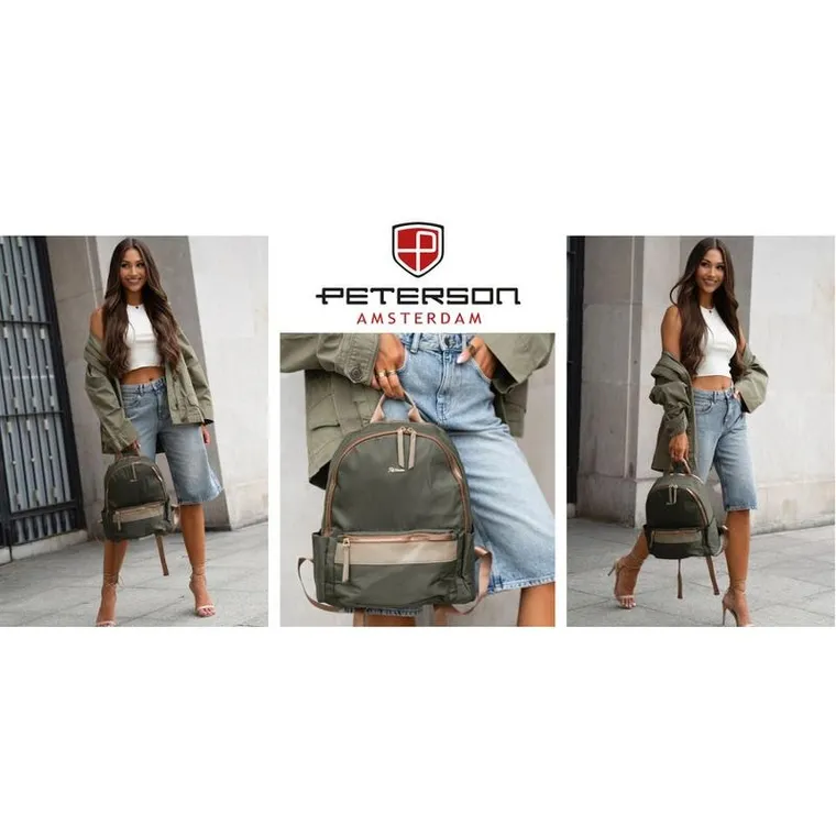 Plecak miejski, zielony, Peterson