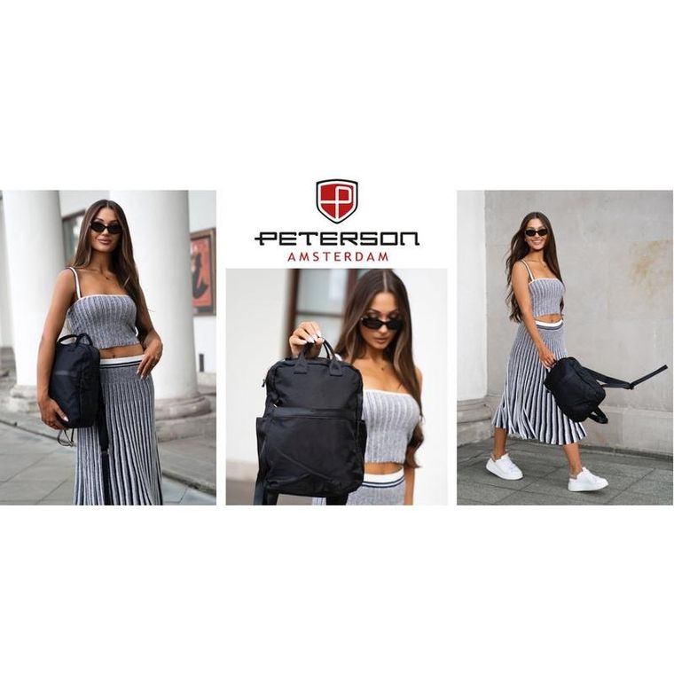 Plecak podróżny, bagaż podręczny do samolotu, czarny, Peterson