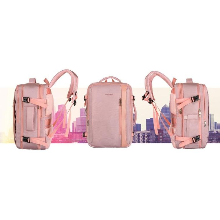 Plecak podróżny, bagaż podręczny do samolotu, różowy, Peterson