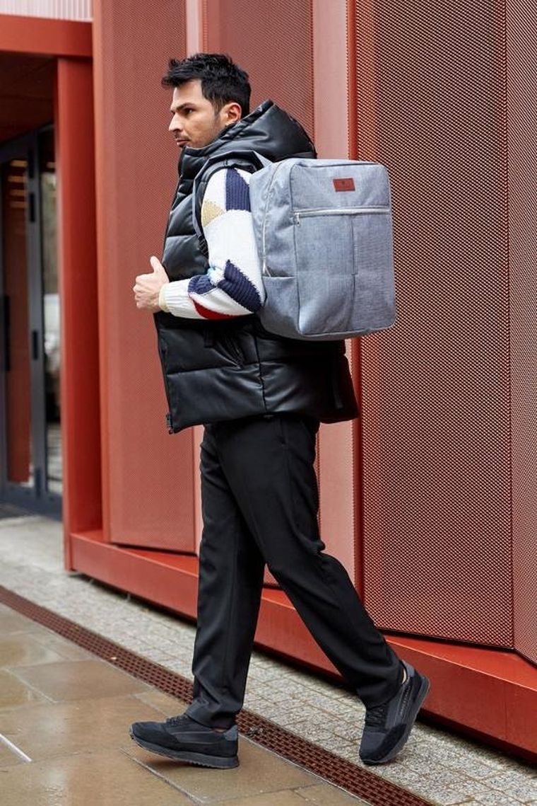 Plecak podróżny, bagaż podręczny do samolotu, szary, Peterson