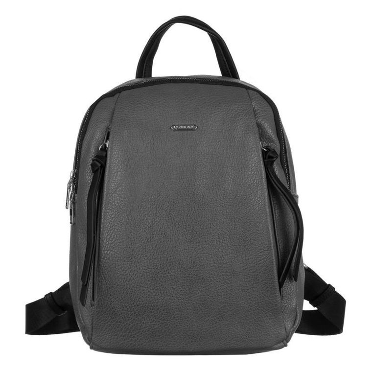 Plecak, szary, skóra ekologiczna, Rovicky