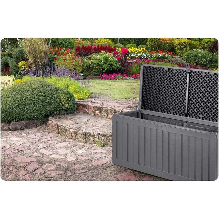 Plonos, skrzynia ogrodowa, szara, 270l, 109-51-55 cm