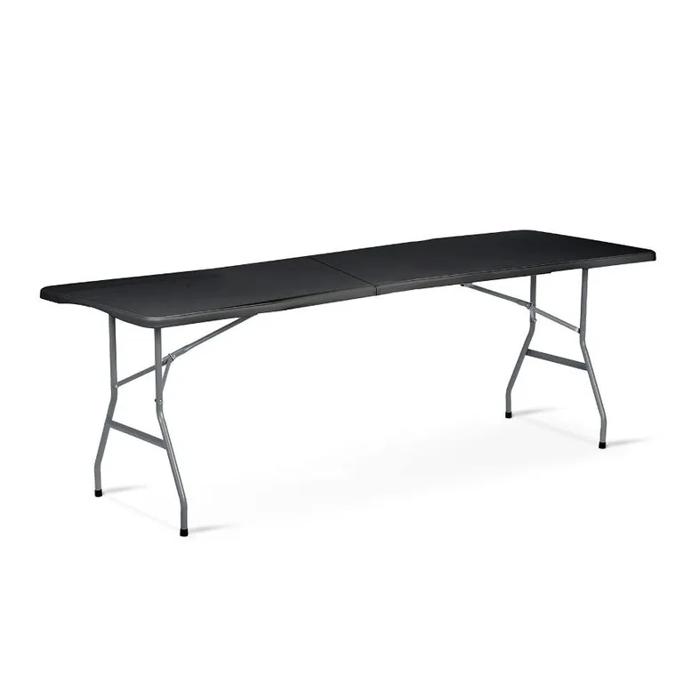Plonos, stół cateringowy ogrodowy składany, czarny, 244 cm