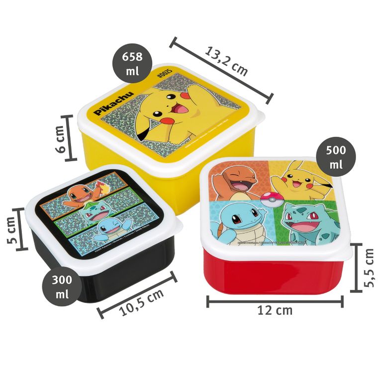 Pokemon, zestaw lunchboxów, 3 szt.