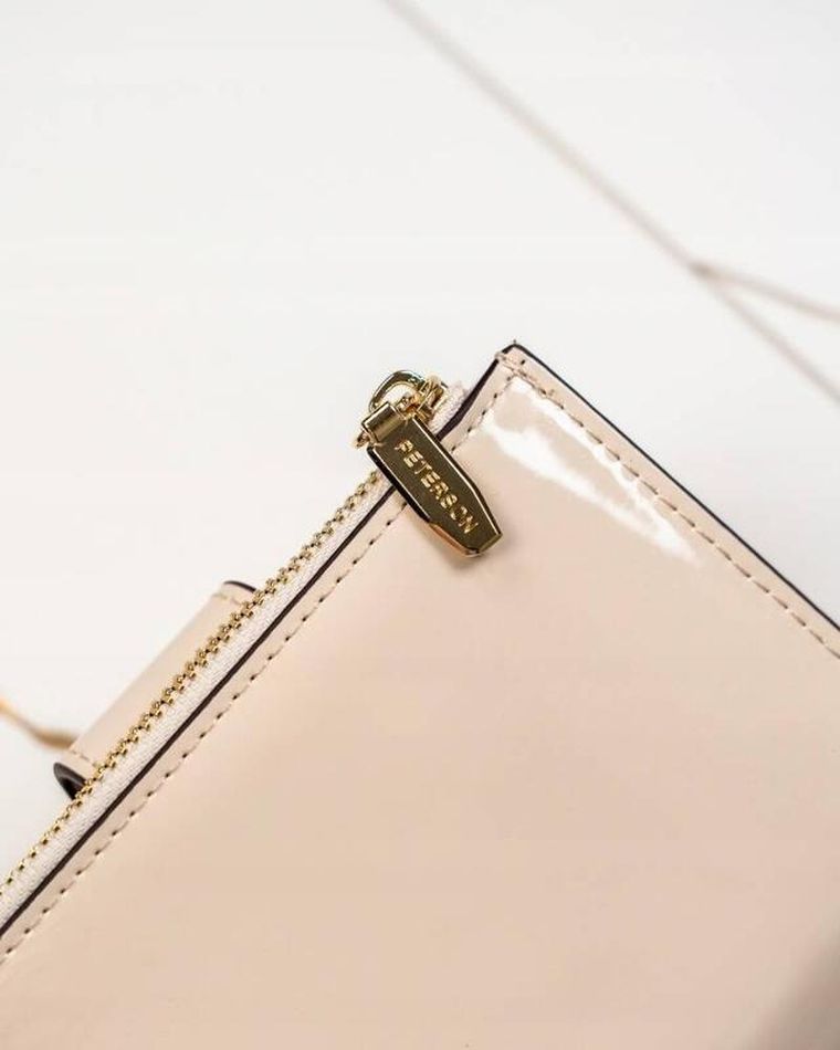 Portfel, beżowy, skóra ekologiczna, Peterson