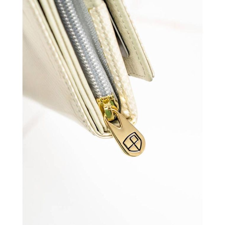 Portfel, beżowy, skórzany, Peterson