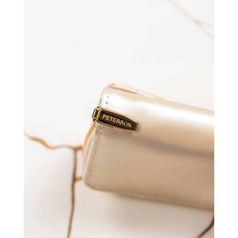 Portfel, beżowy, skórzany, Peterson