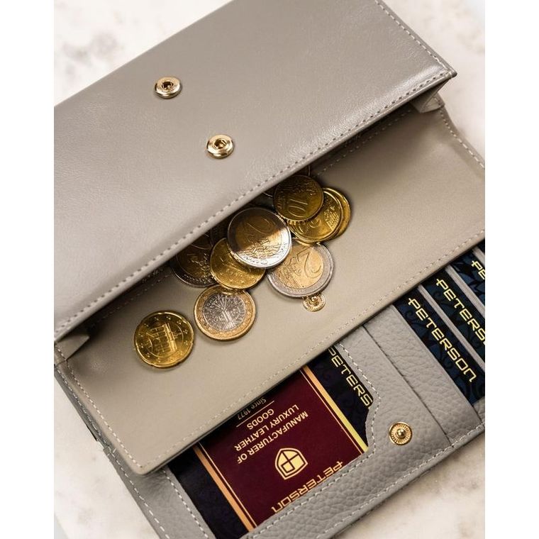 Portfel, biały, skórzany, Petereson