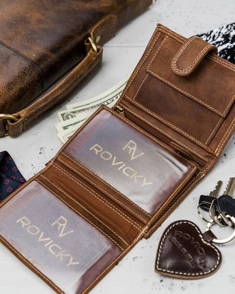 Portfel, brązowy, skórzany, Always Wild