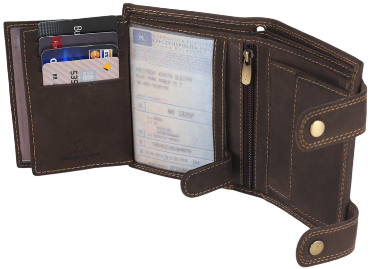 Portfel, brązowy, skórzany, Always Wild