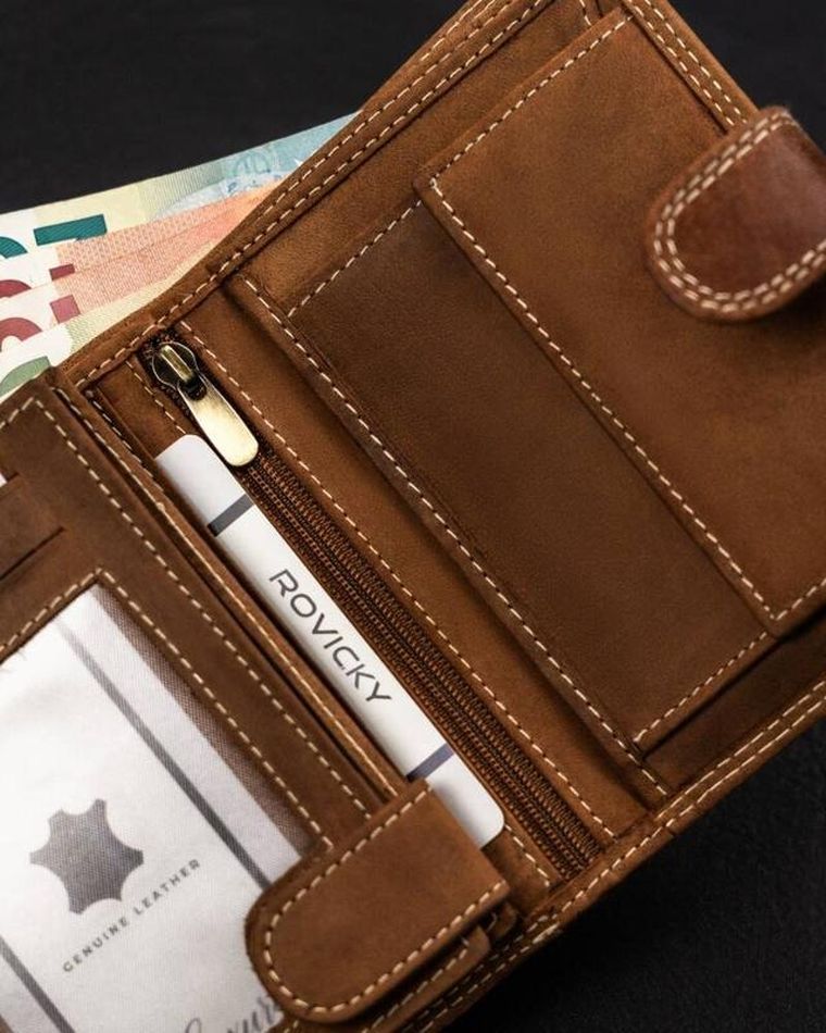 Portfel, brązowy, skórzany, Always Wild