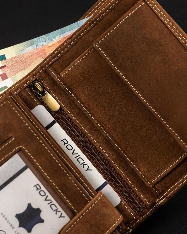 Portfel, brązowy, skórzany, Always Wild