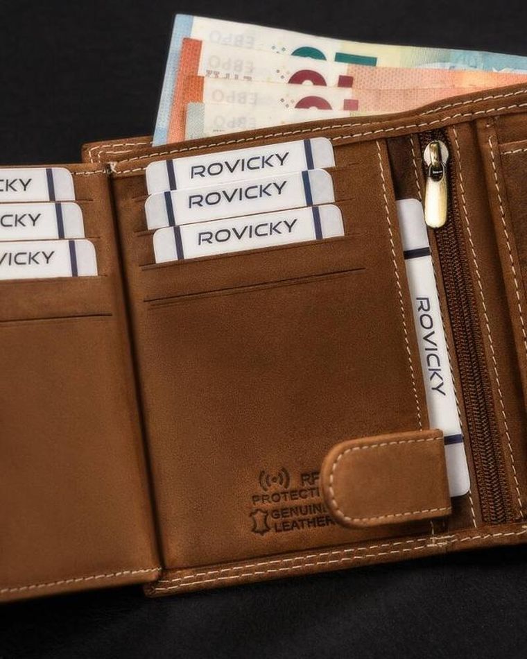 Portfel, brązowy, skórzany, Always Wild