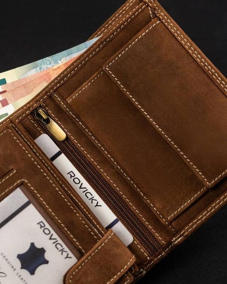 Portfel, brązowy, skórzany, Always Wild