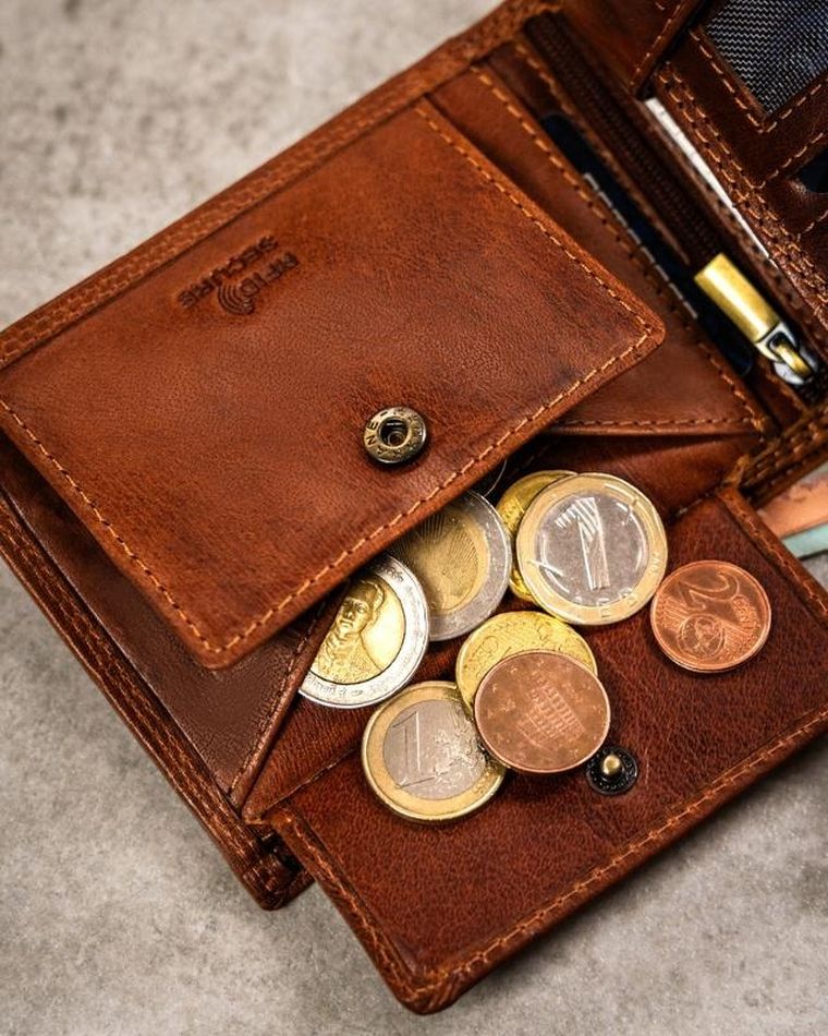 Portfel, brązowy, skórzany, panna, Peterson