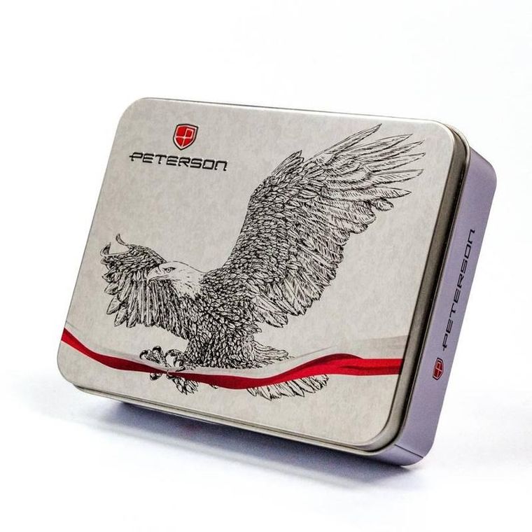 Portfel, brązowy, skórzany, RFID, Peterson