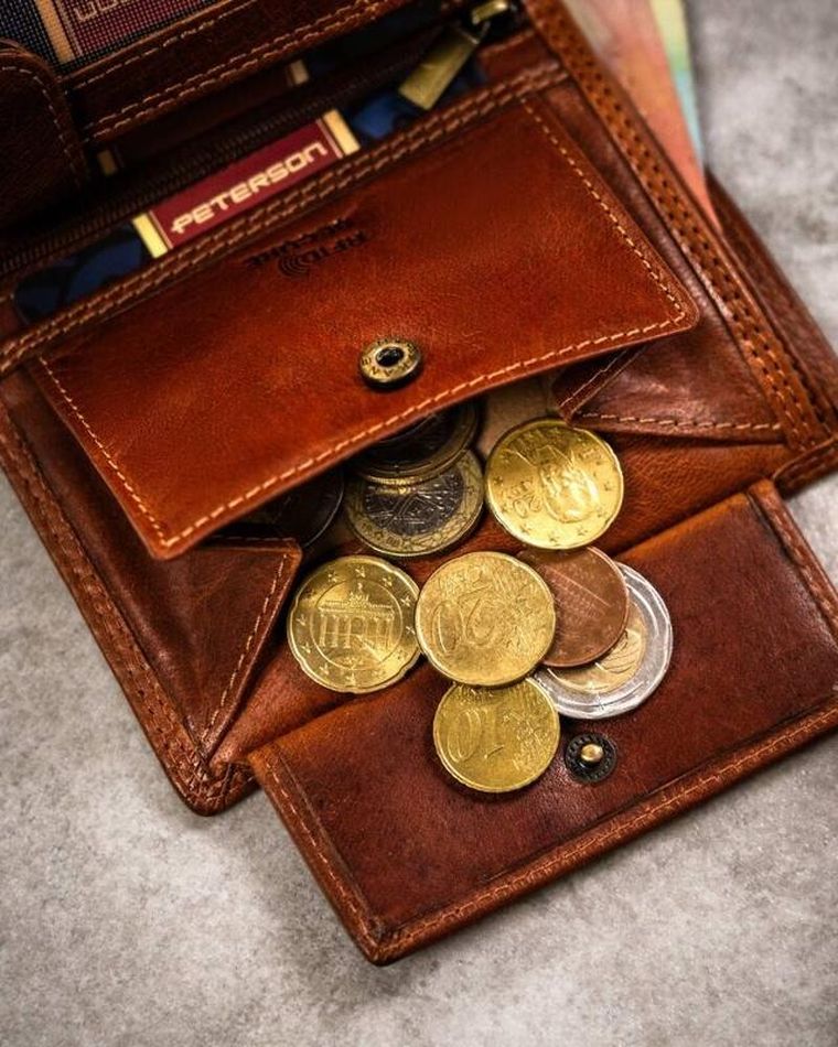 Portfel, brązowy, skórzany, strzelec, Peterson