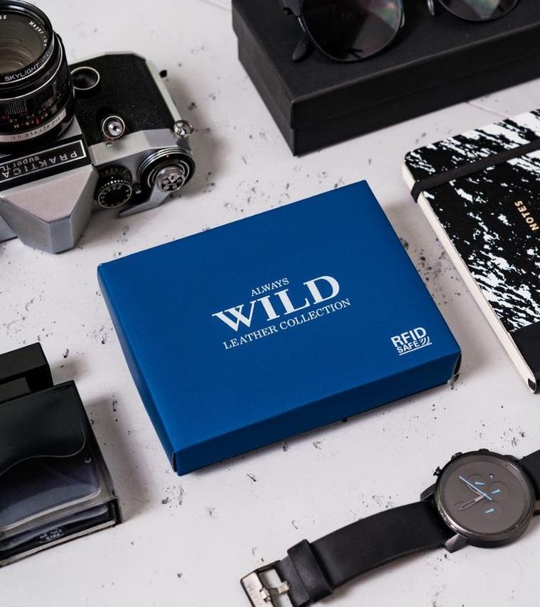 Portfel, czarny, skórzany, Always Wild