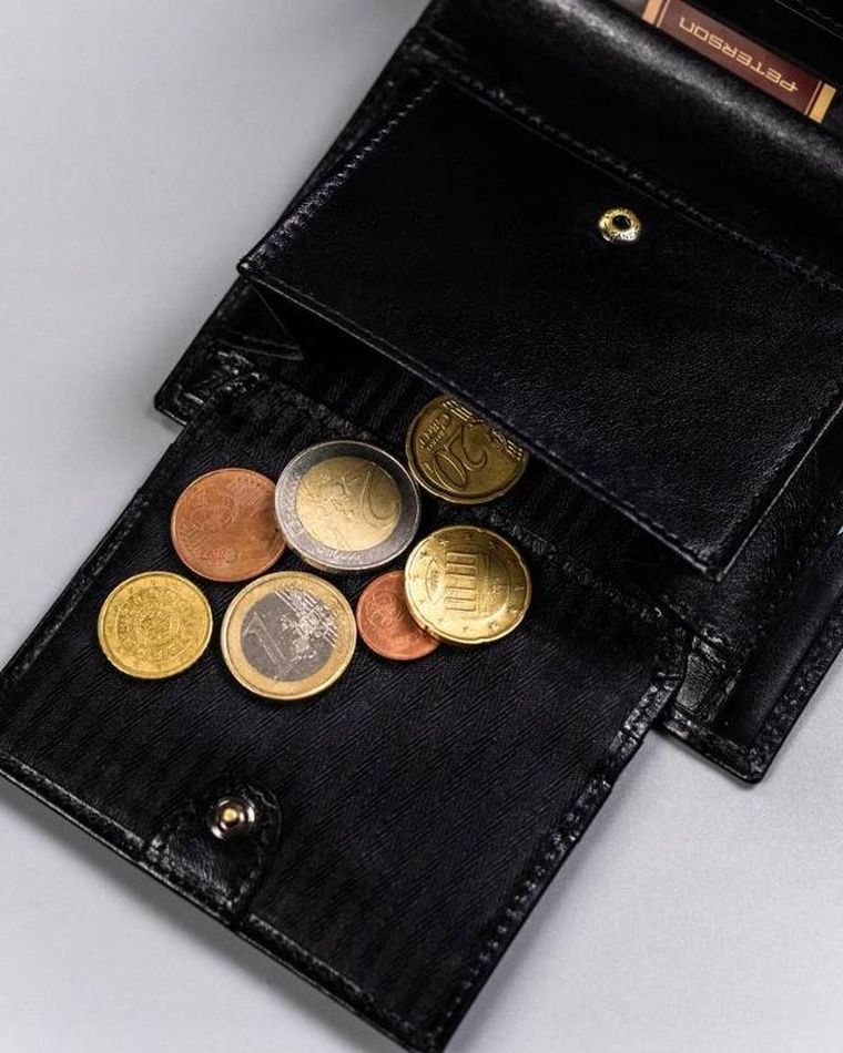 Portfel, czarny, skórzany, Peterson