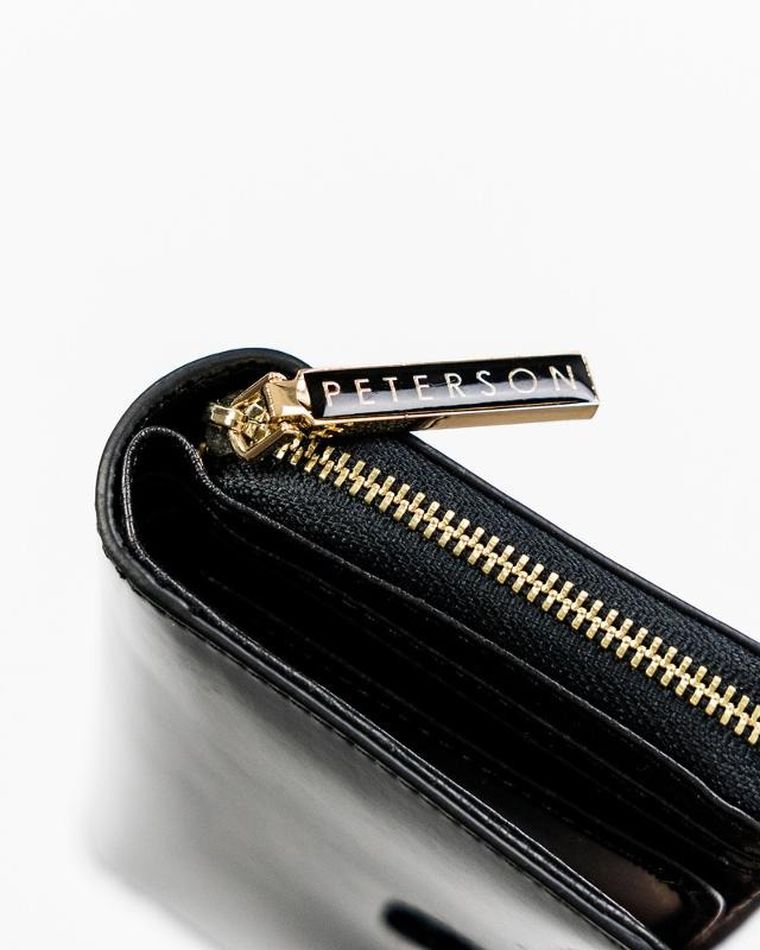 Portfel, czarny, skórzany, Peterson