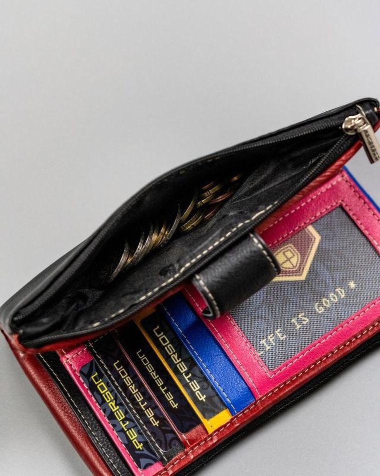 Portfel, czarny, skórzany, Peterson