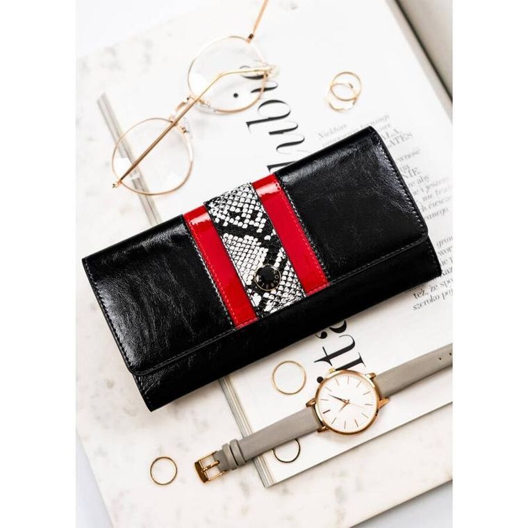 Portfel, czarny, skórzany, Peterson