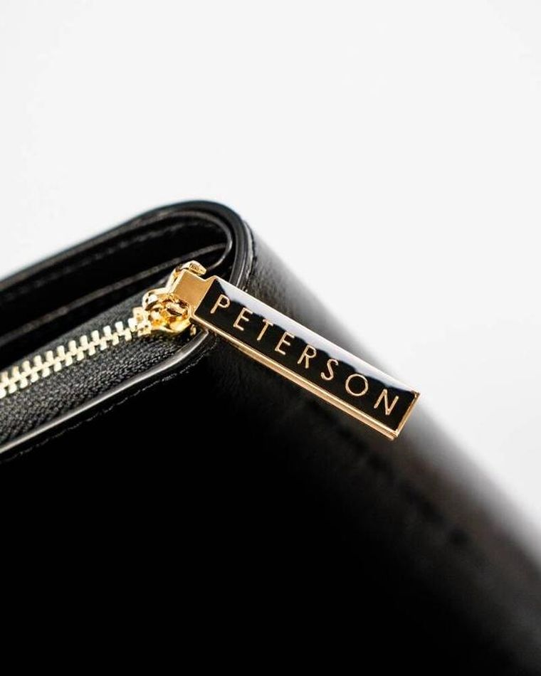 Portfel, czarny, skórzany, Peterson