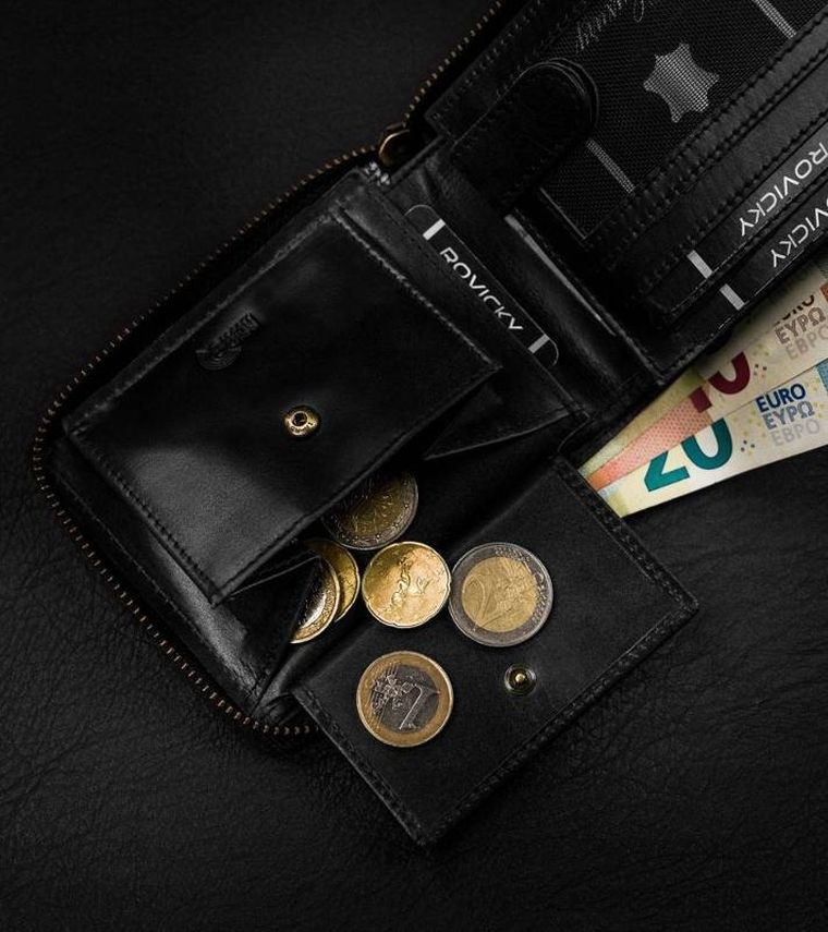 Portfel, czarny, skórzany, RFID, Always Wild