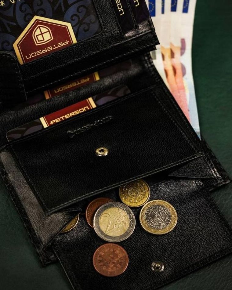 Portfel, czarny, skórzany, RFID, Peterson