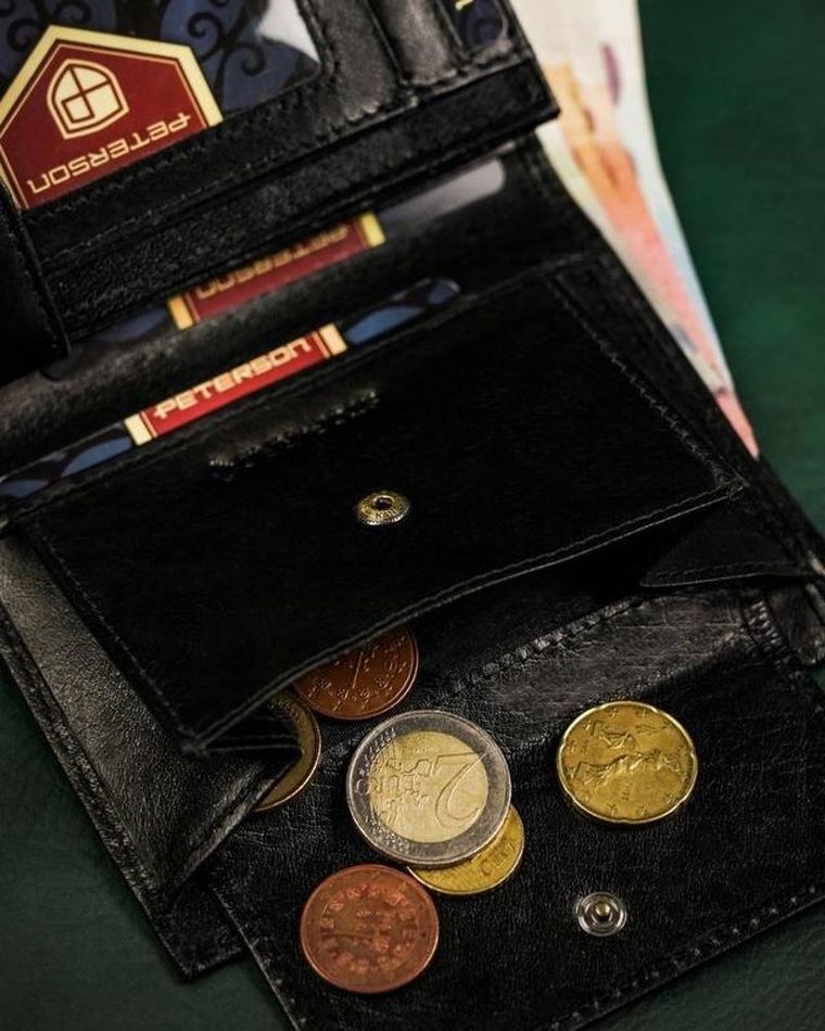 Portfel, czarny, skórzany, RFID, Peterson